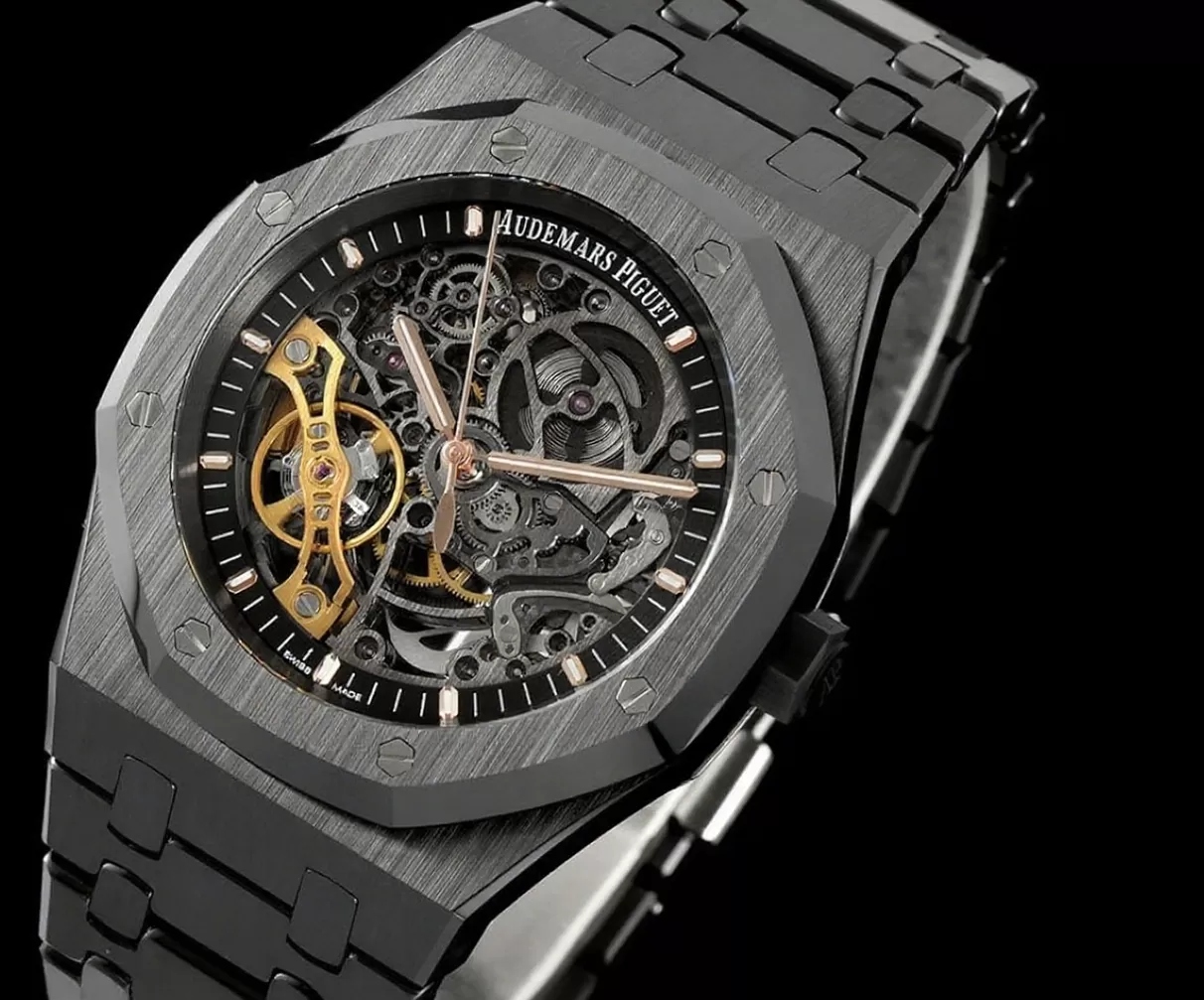 Alternative view of Royal Oak 15416CE 41mm Cer/Cer Skeleton Dial THBF SH3132 V2 Super Clone
