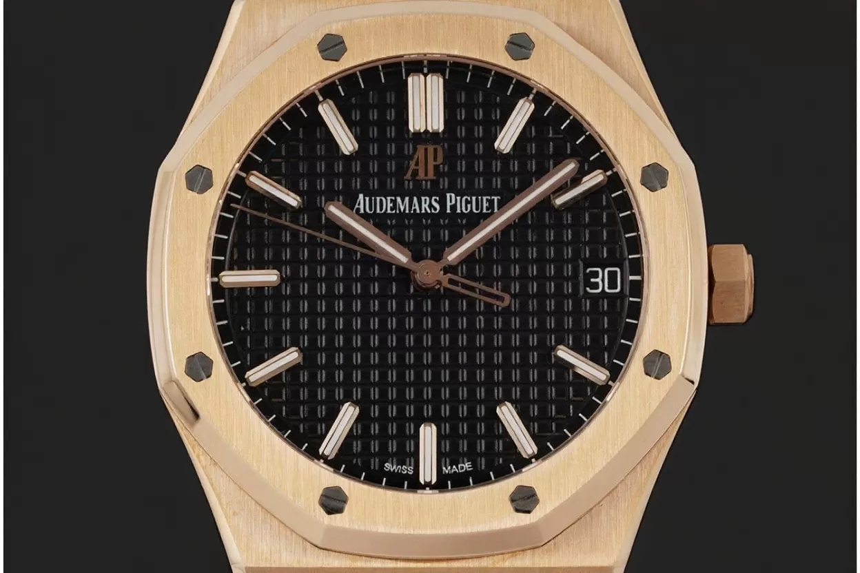 Alternative view of Royal Oak 41mm 15500 RG/RG Black/Stk APSF A4302 Super Clone