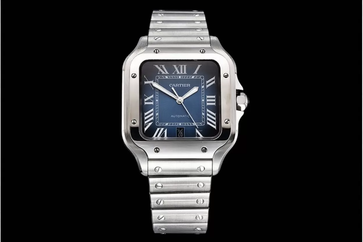 Cartier - Santos De Cartier 40mm Mens XL SS/SS Blue 3KF MY9015 - Image 4