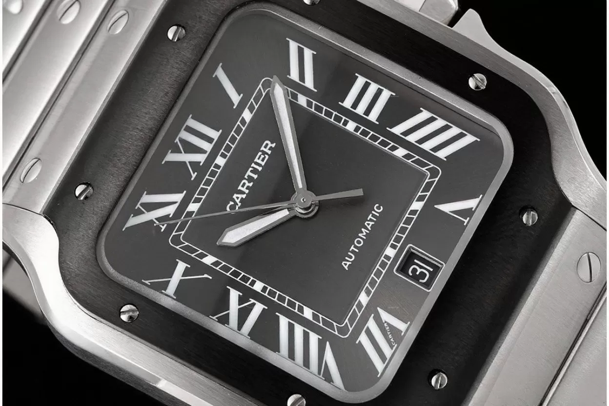 Santos De Cartier Mens XL 40mm SS/SS Gray BVF 9019 - Image 4