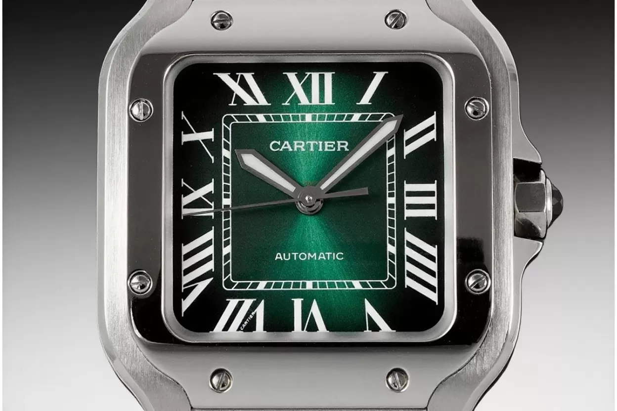 Alternative view of Santos De Cartier Mens 35mm SS/SS Green Dial BVF 9039