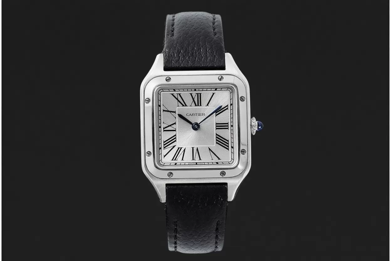 Santos Dumont Black SS/LE Silver Dial AF Quartz - Image 3
