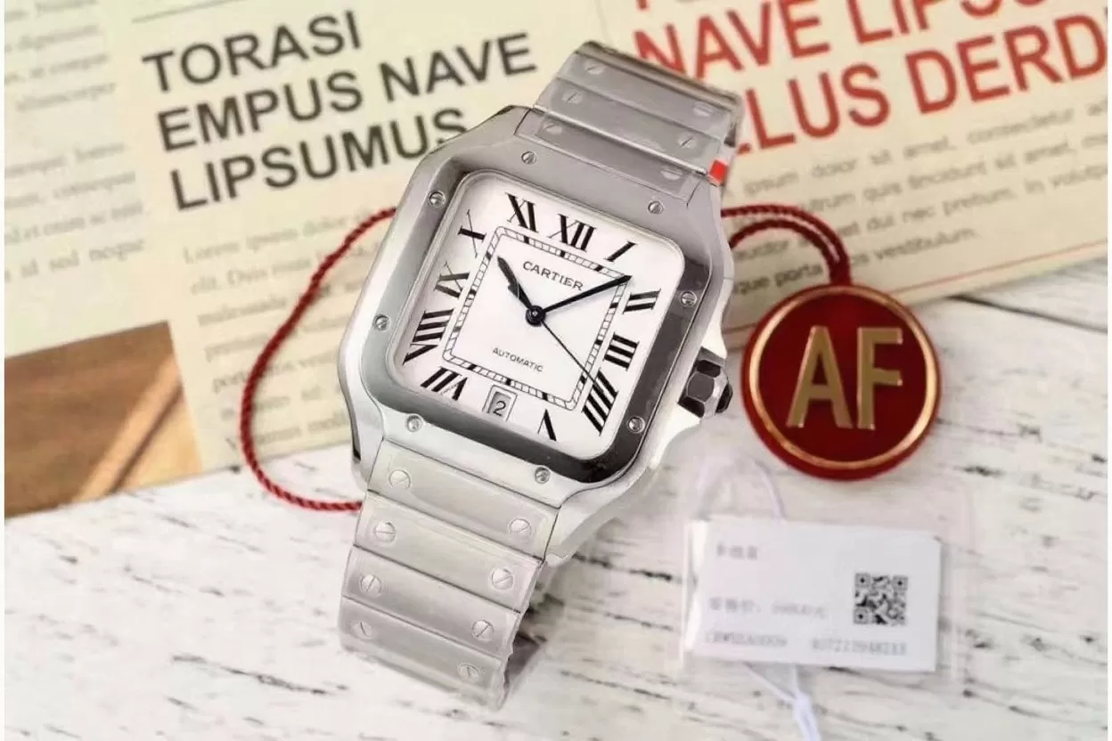 Alternative view of Cartier - Santos De Cartier 40mm XL SS/SS White Dial AF MY9015