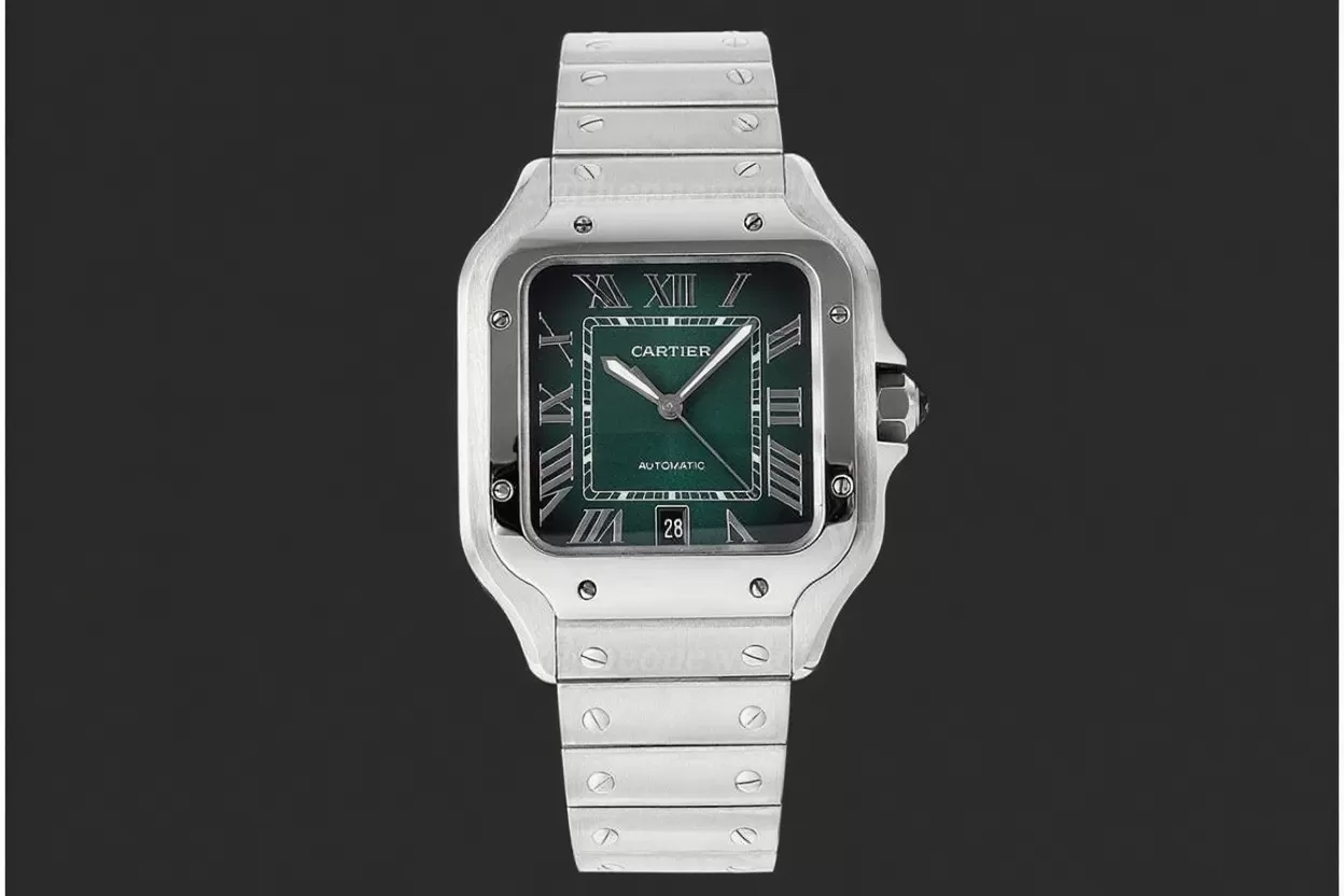Santos De Cartier 40mm XL SS/SS Green Dial AF MY9015 - Image 4