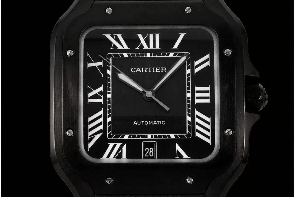 Alternative view of Santos De Cartier Mens XL 40mm PVD/RU Black Dial BVF MY9019