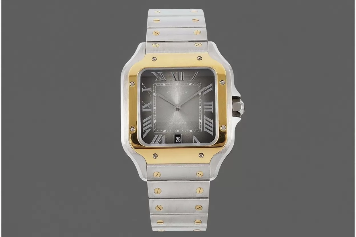 Alternative view of Santos De Cartier 40mm Mens XL YG/SS Grey Dial BVF MY9019