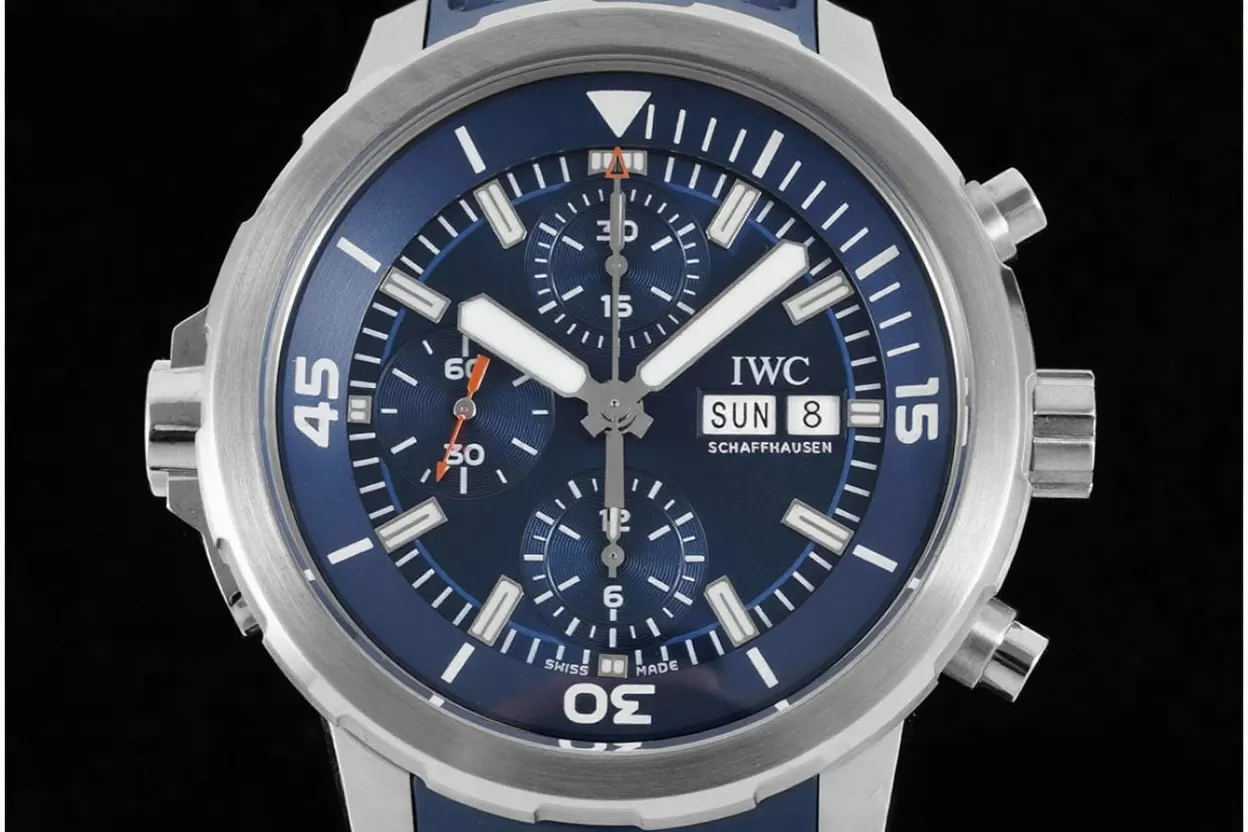 Alternative view of IWC - Aquatimer Chrono 44mm blue/Stk SS/RU V6SF A7750