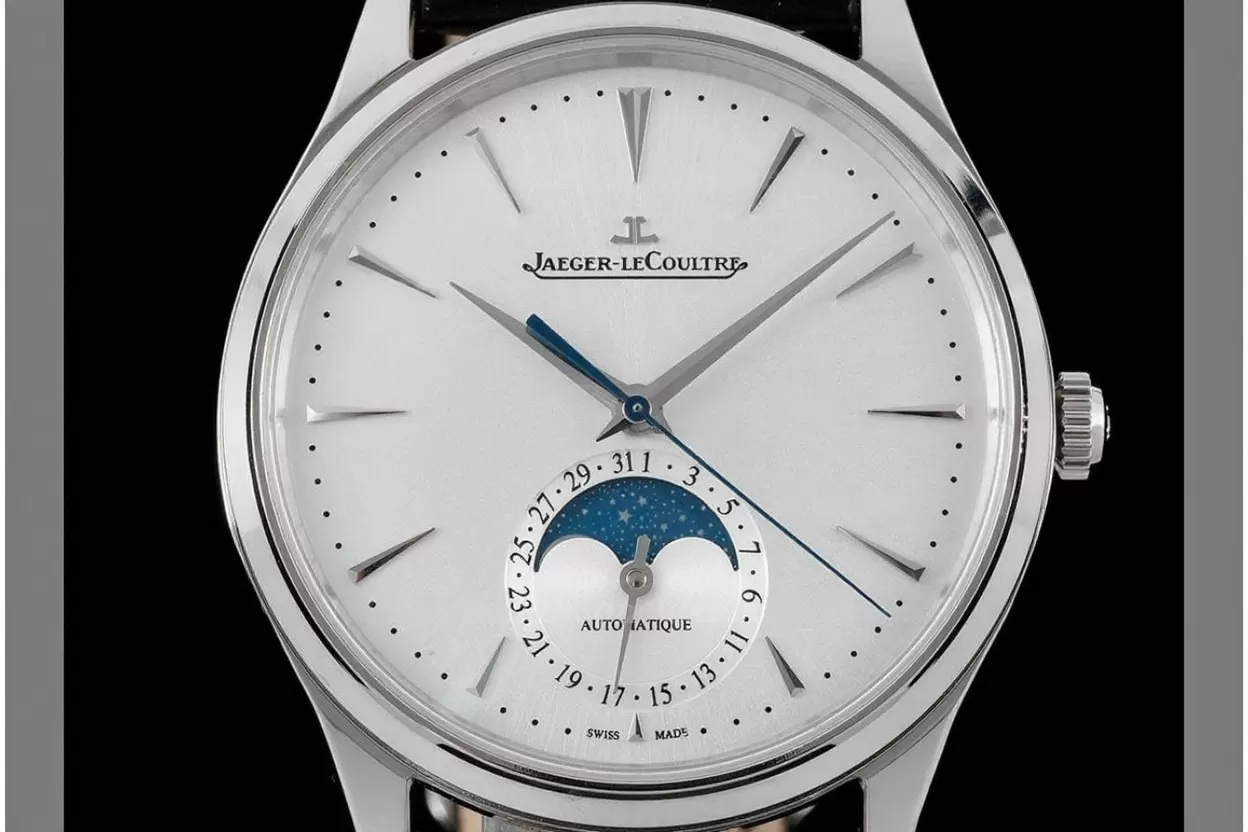 Alternative view of Master Ultra Thin Moonphase SS/LE White/Stk APS A925 Super Clone
