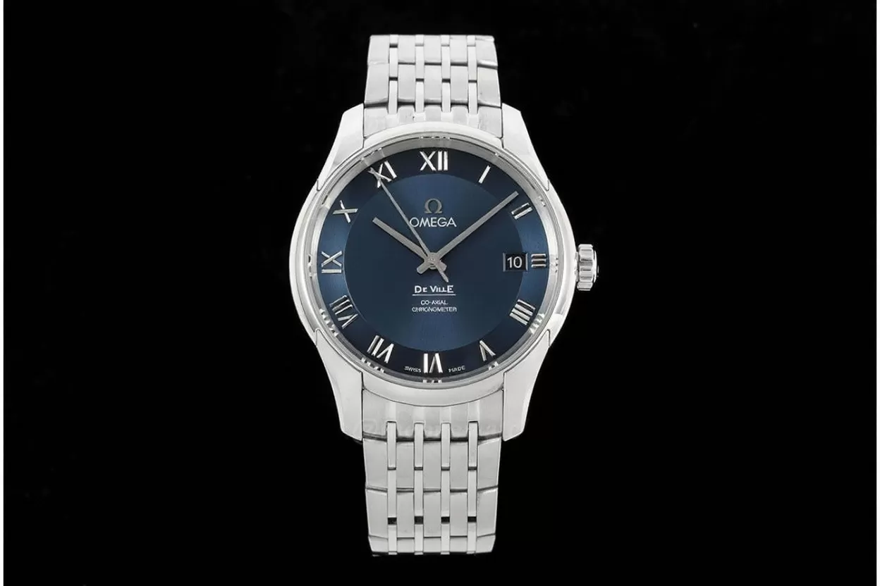 Alternative view of De Ville Mens Co-Axial 41mm SS/SS Blue/Roman VSF A8500
