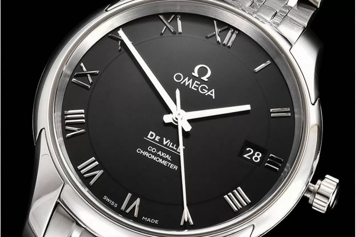 Omega - De Ville Mens Co-Axial 41mm SS/SS Black/Roman VSF A8500 - Image 9