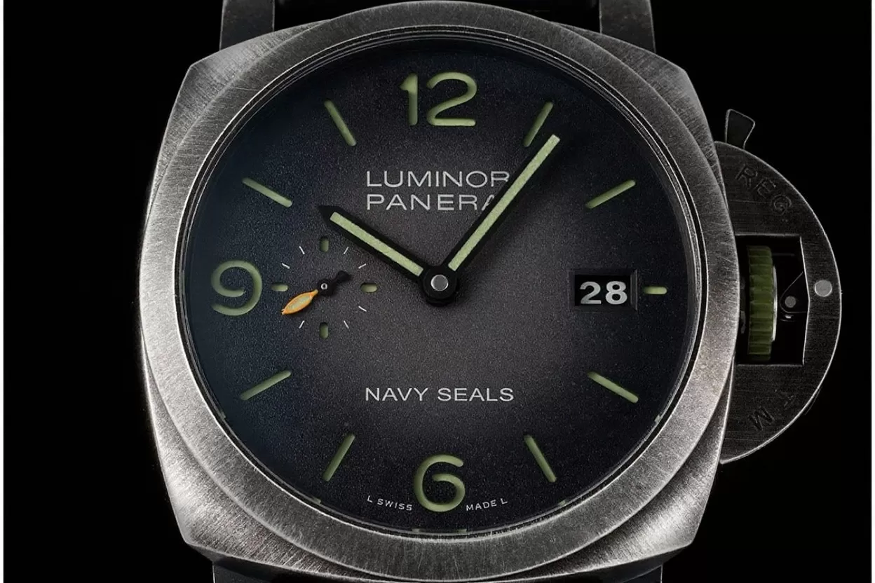 Alternative view of Luminor PAM1412 Navy Seals 44mm SS/RU Gradient Grey Dial VSF P9010