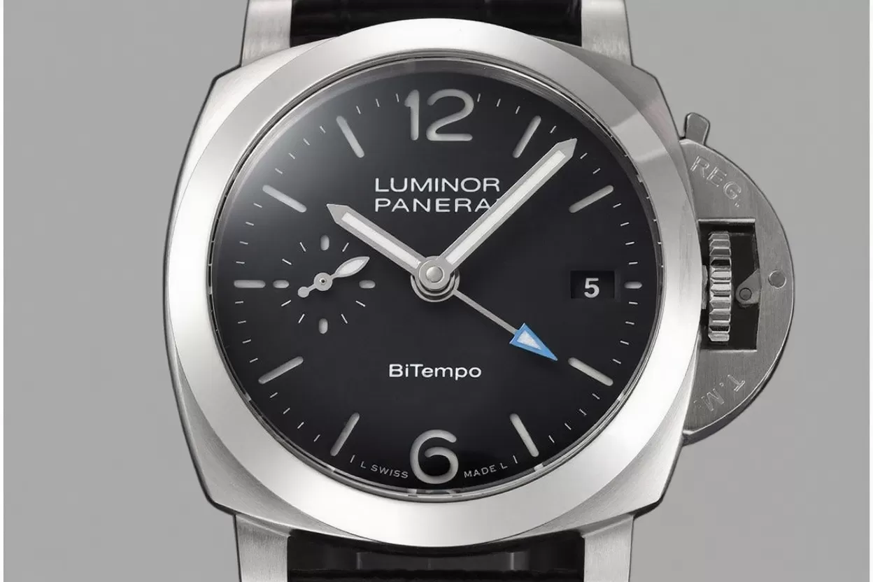 Alternative view of Luminor PAM1365 Bitempo GMT 40mm SS/LE Black Dial VSF P900