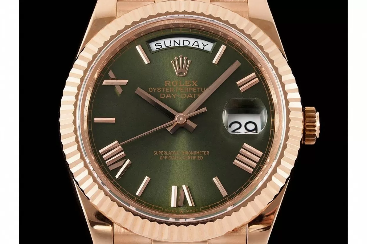 Alternative view of DayDate 228235 40mm Pres RG/RG Green Dial GMF A2836 (Gain Weight)