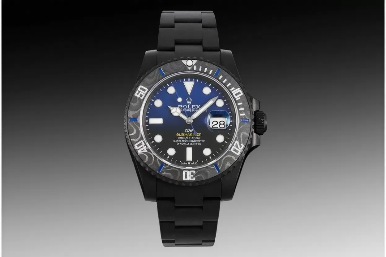 Alternative view of Submariner DIW 40mm 904L DLC/DLC Blue/Blk Dial VSF VS3135