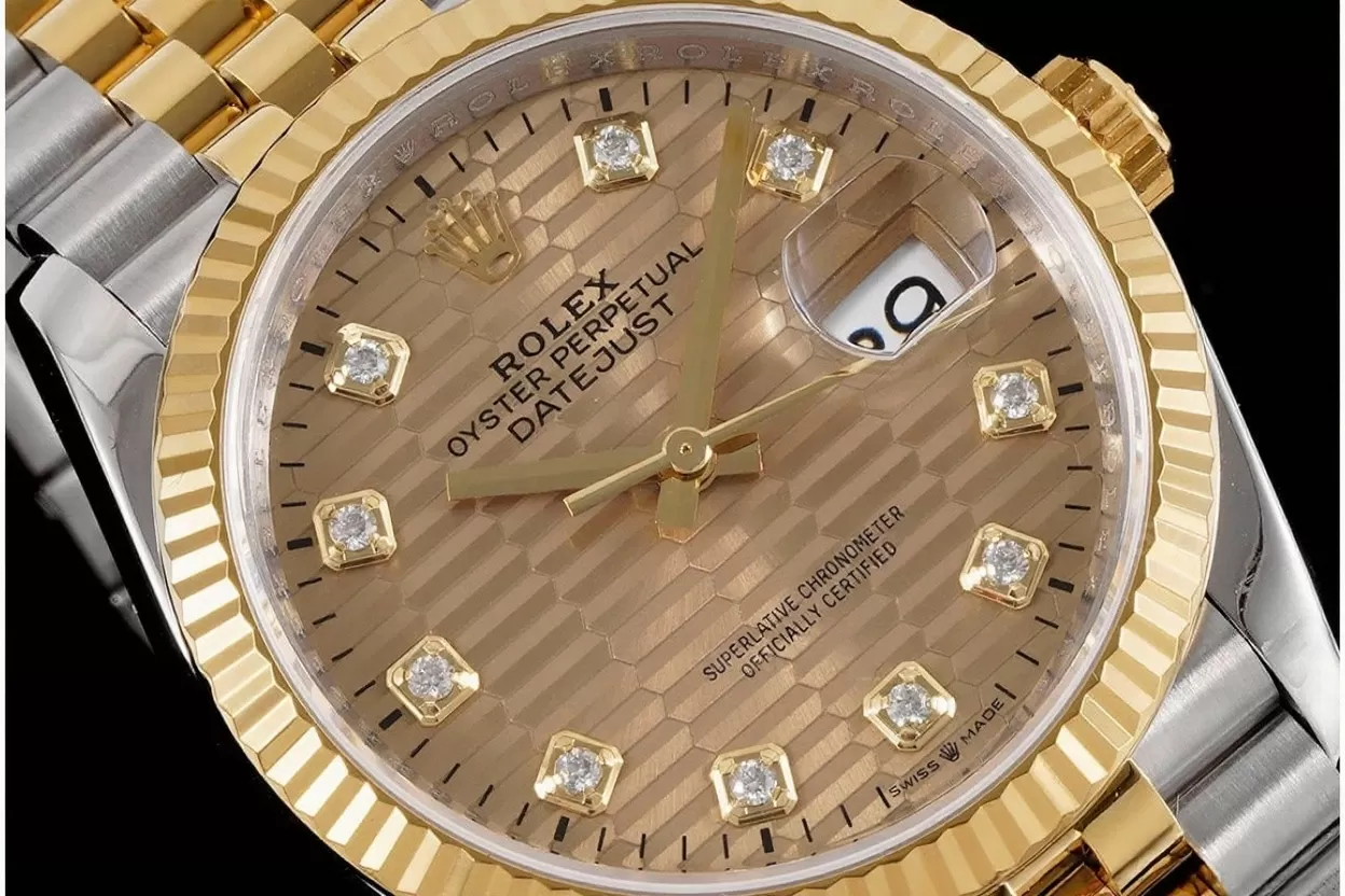 Alternative view of Datejust 126233 36mm Jub YG/SS Textured Gold/Dia VSF DD3235