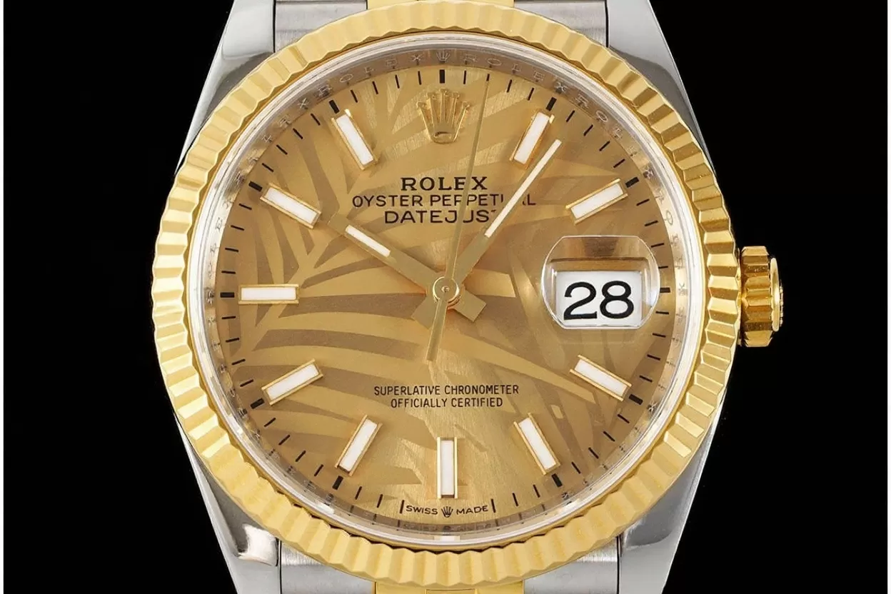 Alternative view of Datejust 126233 36mm Jub SS/YG Gold Palm Motif Dial VSF DD3235