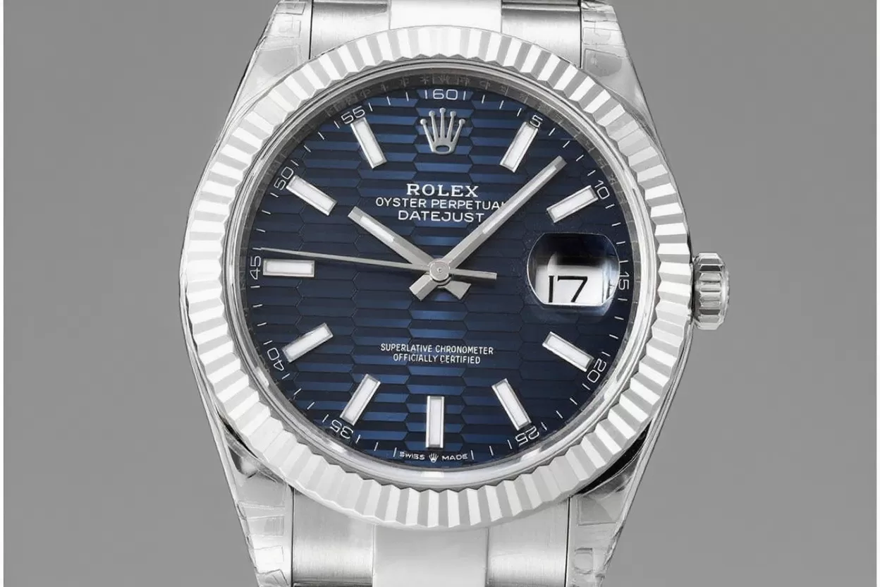 Alternative view of Datejust 126334 41mm Oys SS/SS Blue Textured/Stk VSF DD3235
