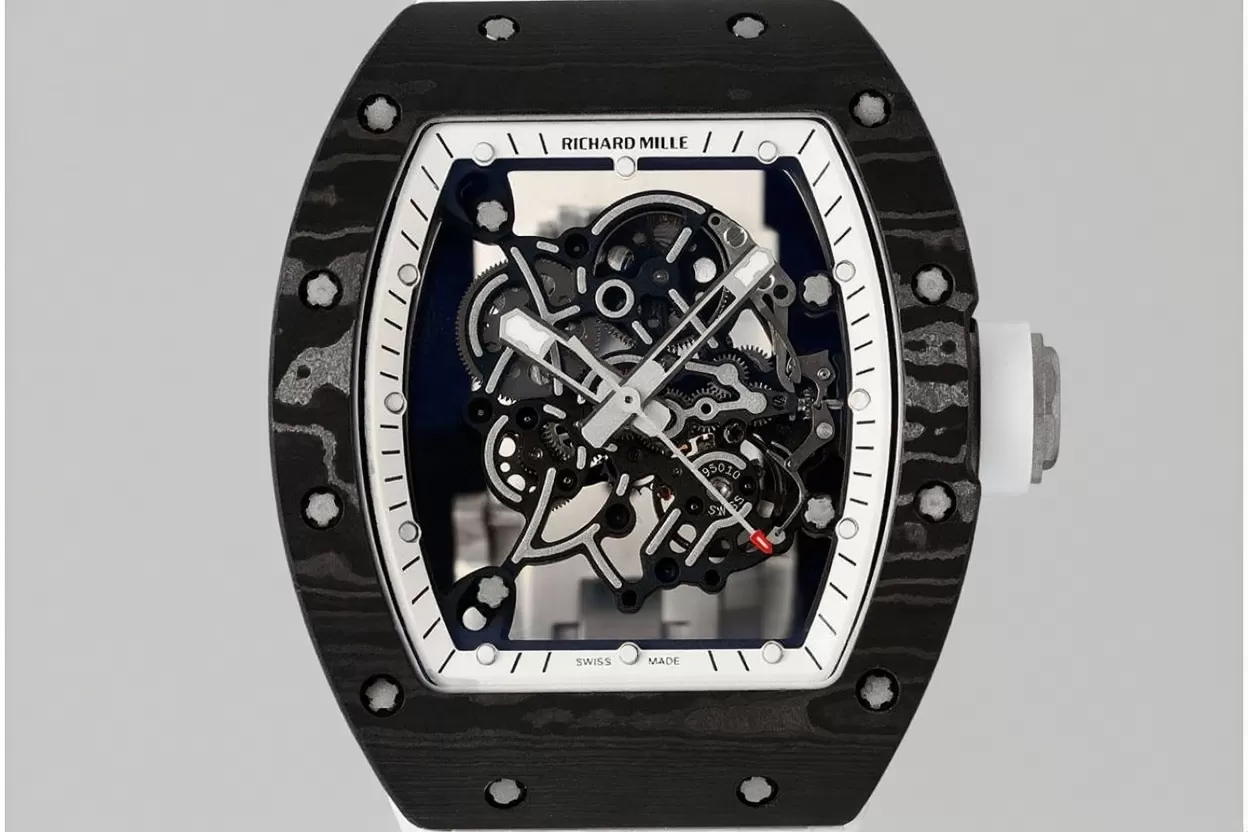 Alternative view of RM055 NTPT/RU White Rehaut on White Rubber Strap ZF RMUL2 Super Clone