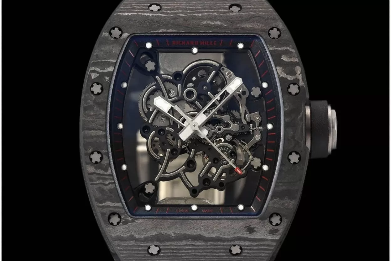 Alternative view of RM055 Black NTPT/RU Skeleton Dial APS RMUL2 Super Clone